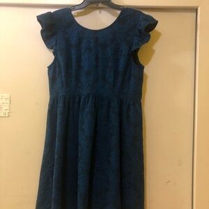 Women elegant blue dress